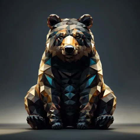 <lora:Low-poly-A:1>1 Bear