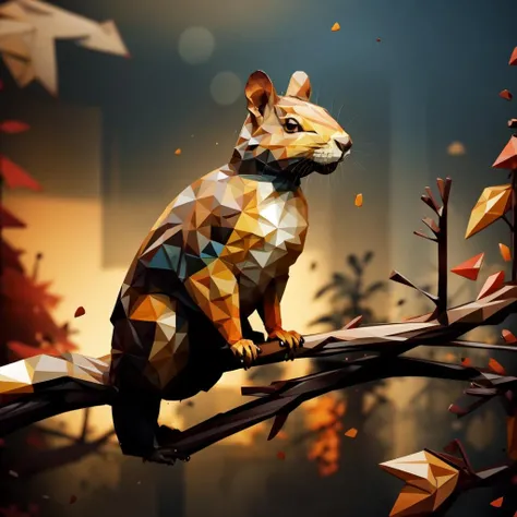 <lora:Low-poly-A:1>1 Squirrel