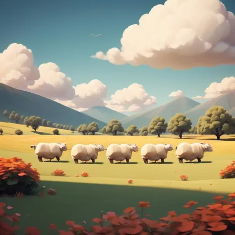 <lora:Low-poly-A:0.5>sky,1 sheep, farm background,scenery,octane rendering, <lora:C D_20230617011627:0.5>,colorful,