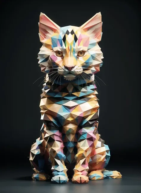 kitten and flower garden
<lora:Low-poly-A:1>