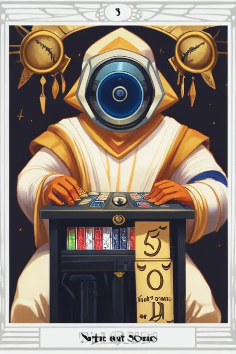 Highly detailed, High Quality, Masterpiece, beautiful, rauru, 1boy, furry male, black skin, long hair, green eyes, <lora:Char_Zelda_Rauru:0.7>, PlayingCards, <lora:PlayingCards:0.4>, solo, holding, card, table, holding card, sitting, indoors, playing card, pov across table, light smile, closed mouth, looking at viewer