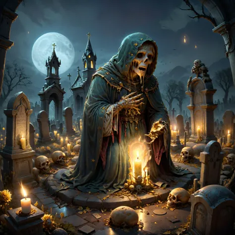 ral-hnycmb Swarm of microscopic parasites infecting hosts, Creepy, moonlit graveyard with looming crypts in the background, horror,, candle light, ColorART, sharp focus behance hd, trending on Artstation, concept art, digital illustration, golden ratio, dynamic lighting, cinematic, highly detailed<lora:ral-hnycmb:0.8> <lora:PAseer-SDXL-HorrorSongV2:0.8> <lora:xl_more_art-full_v1:0.4> <lora:ColorART:0.7>