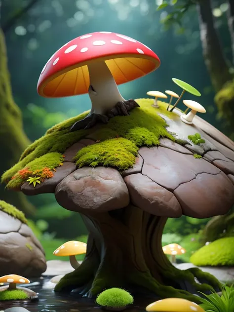 (masterpiece)+, (best quality)+, highres, high quality digital art of a crazy alien landscape with giant glowing mushrooms and colorful moss growing on rocks, pixar, high contrast, soft lighting, backlighting, bloom, light sparkles, chromatic aberration, smooth, sharp focus, (detailed)+, 4k, 8k uhd, (perfect anatomy)+, sharp, (intricate detail)+, (detailed background)+