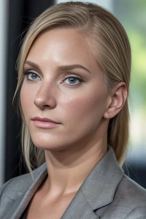 (RAW, analogue, Nikon Z 14mm ultra-wide angle lens, award-winning glamour photograph, ((best quality)), ((masterpiece)), ((realistic)), skin pores, subsurface scattering, radiant light rays, high-res, detailed facial features, high detail, sharp focus, smooth, aesthetic, extremely detailed, (extremely detailed eyes, extremely detailed iris), extremely detailed hair, extremely detailed skin, extremely detailed clothes, octane render, photorealistic, realistic, post-processing, max detail, realistic shadows, roughness, natural skin texture, real life, ultra-realistic, photorealism, photography, 8k UHD, photography, hdr, intricate, elegant, highly detailed, sharp focus, stunning, beautiful, gorgeous), (photorealistic), (realistic), h3ath3rm0rri5 in a suit, (black blazer1.2), standing in front of a desk, full body, blonde hair, blue eyes, indoors, oval office, white house, windows, upper body, morning, bright, photorealistic, realistic, detailed eyes, intricate face, high contrast, <lora:Heather_Morris_PMv1_Lora:1.3>,