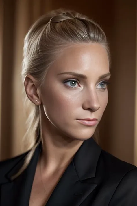 (RAW, analogue, Nikon Z 14mm ultra-wide angle lens, award-winning glamour photograph, ((best quality)), ((masterpiece)), ((realistic)), skin pores, subsurface scattering, radiant light rays, high-res, detailed facial features, high detail, sharp focus, smooth, aesthetic, extremely detailed, (extremely detailed eyes, extremely detailed iris), extremely detailed hair, extremely detailed skin, extremely detailed clothes, octane render, photorealistic, realistic, post-processing, max detail, realistic shadows, roughness, natural skin texture, real life, ultra-realistic, photorealism, photography, 8k UHD, photography, hdr, intricate, elegant, highly detailed, sharp focus, stunning, beautiful, gorgeous), (photorealistic), (realistic), h3ath3rm0rri5 in a suit, (black blazer1.2), standing in front of a desk, full body, blonde hair, blue eyes, indoors, oval office, white house, windows, upper body, morning, bright, <lora:Heather_Morris_PMv1_Lora:1.3>,