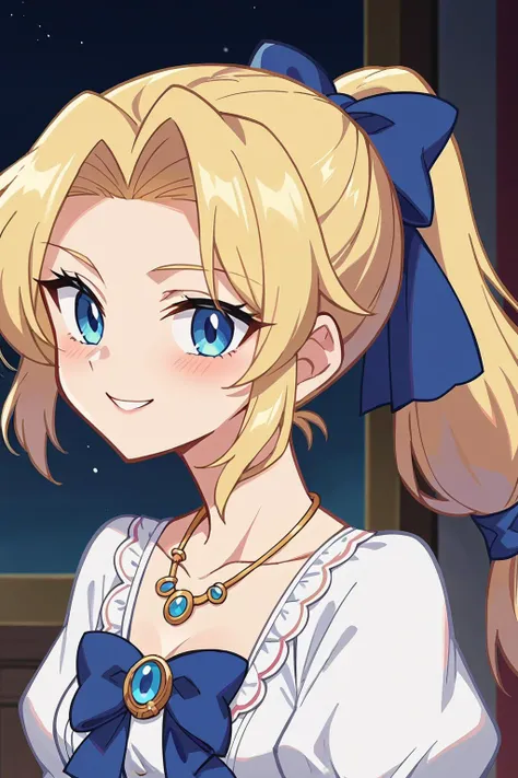 score_9, score_8_up, score_7_up, score_6_up, score_5_up, score_4_up, BREAK source_anime,smile,anime screencap,rating_explicit,
celes chere, blonde hair
hair ribbon, ponytail, blue ribbon, blue bow, necklace, white ballgown, frills, long sleeves
<lora:celeschere-pdxl-nvwls-v1:1>