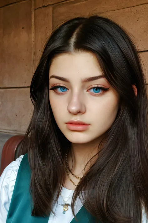(style of Filippino Lippi:1.15), <lora:sd15_McKennaBull_locon_24_v1:.9> McKennaBull , focus on eyes, close up on face, pouting, dark turquoise hair styled as deep side part hair,