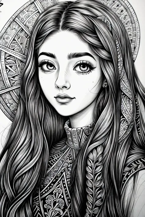 (zentangle style:1.2), <lora:sd15_McKennaBull_locon_24_v1:.9> McKennaBull, close up on face, focus on eyes, surrounded by numbers symbols