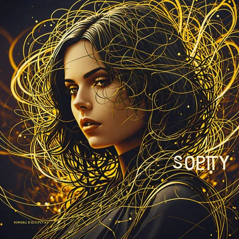 Typographic art vivid, abstract, surreal, shadows, 20 years old Maltese young woman, otherworldly background, eldritch, meadow, uncontested beauty, Viper, dangerous, (Legendary Gold outline). Stylized, intricate, detailed, artistic, text-based illustration, concept art, trending on cgsociety, trending on artstation.<lora:d\EnvyAwesomizeXL01:.75> awesomize