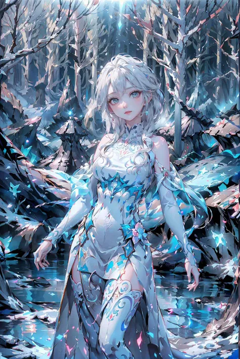 <(best quality, extremery best quality, masterpiece:1.4), (realistic, intricate details:1.4), (photorealistic:1.4), (extremely intricate:1.4), highres, ultra highres, ultra-detailed, absurdres, incredibly absurdres, extremely detailed, high quality, high resolution, hyperrealistic, ultra-realistic, hyper-detailed, top quality, best, fine detail, massive detail, Highly detailed, extreme detailed, highest detailed, high-res, absolutely resolution, reflection, (refraction:1.4), (hyperrealism:1.4)>, BREAK, 1girl, solo, looking at viewer, (young cute beautiful 18-year-old girl:1.4), 3d face, (hand of Guido Daniele:1.4), beautiful girl, Beautiful face, pretty, girlface, kpop idol, supermodel, stunning innocent symmetry face, perfect body, medium breast, slim waist, slim legs, (high detailed skin:1.5), glowing eyes, goddess, natural skin texture, shiny skin, White skin, Beautiful detailed face, detailed face, real skin texture, cute delicate face, finely detailed face, golden ratio, golden ratio face, expressive eyes, perfect face, perfect skin, flawless face, clear face, shiny hair, pale skin, Proper body proportion, perfect anatomy, realistic skin texture, luscious lips, glossy lips, natural makeup, beautiful bright pupils, slender figure, intricate eyes, detailed pupils, detailed face and eyes, longeyelashes, blush, good hand, perfect hands, pretty face, beautiful female bodies, finely detailed skin, oily shiny skin, clean facial features, an extremely delicate and beautiful, cute & girly, beautiful detailed eyes, stars in the eyes, BREAK, (((((Night time, heavy snow, (snow_queen_elsa, blonde hair:1.4), (winter, snow-covered landscape, snowstorm, ice powers, snowy background, mountain background, cold, winter forest, snowflake, Snow, snowing, falling snow, forest, sky, river in background, cold ice, blizzard storm, frozen lake, big tall pine tree, mountain, snow peak, everfrost, landscape, glaciers, water reflection, ice reflection, frozen forest, spikes of ice, ice glaciers, ice cliffs, aurora borealis, stars, outdoors, morning mist, ethereal, sunrise, scenery, nature, lost forest, mysterious background:1.4), (iridescent colors, Iridescence, blush, mysterious, fantasy background, fantasy, smile, open mouth:1.2), (light is shining, fog, wind:1.2), (Luminescent Particles:1.3), (fullbody:1.2), (eye focus, face focus, character focus, close-up face:1.2), (dutch angle, cowboy shot:1.3), colorful refraction)))), BREAK, <watercolor, available light, detailed light, volumetric fog, beautiful lighting, Rembrandt lighting, Cinematic, pixel art, game art, key visual, surreal, PBR Texturing, Anisotropic Filtering, Maximum Clarity And Sharpness, Albedo And Specular Maps, Multi-Layered Textures, Surface Shading, Sub-Pixel Convolution, Sub-Pixel Convolution, Accurate Simulation Of Light-Material Interaction, blurry foreground, broad light, volumetric light effect, matte painting, perfectly defined features, volumetric lighting, Tone Mapping, Lumen Reflections, Global illumination, Ray Tracing, Screen Space Global Illumination, Accent Lighting, 32k, Natural Lighting, volumetric, cinematic masterpiece, Rule of thirds, high dynamic range, Multi-exposure HDR capture, cinematic render, game cg cinematic, atmospheric perspective, scene, epic dynamic frame, motion blur, ((cinematic look, Film look)), rim light, 4k textures, adobe lightroom, photolab, insane details, hyperdetailed, exposure blend, professional color grading, professional color correction, aerial perspective, particles and dust in beams of light, cinematic scene, dynamic lighting, sharp details, lomography, soft focus, light leaks, bold hues, atmospheric depth, (explosive light and shadow:1.2), aesthetics, intricate designs, ultra realistic digital art, (zentangle, mandala, tangle, entangle), (fractal art), elegant, vivid colours, floating particles, particles, dramatic, epic, (ink drawing, oil painting detailed), (dramatic lighting:1.2), RAW, huge filesize, extremery detailed CG, Photo, 8k uhd, cinematic atmosphere, trending on artstation, award-winning glamour photograph, highly detailed photo, official art, beautiful and aesthetic, unity 8k wallpaper, beautiful, highly detailed CG illustration, best illustration, intricate, Amazing, emotional, analog, painting, digital painting, concept art, Oil Painting, illustration, Classical art, Renaissance, Romanticism, Neoclassicism, Color Palette, depth and contrast, Vibrant colors, saturated, rich saturation, color harmony, vivid palette, concept-art, design style, detail character, concept render, colorful, analog photography, dreamy atmosphere, specular highlights, atmospheric lighting, (dynamic angle, dynamic pose :1.3), (shiny, clothes reflecting light, lens flare, bloom effect, light particle, lens glare:1.3), realistic lighting, cinematic light, (cinematic lighting), light in the face, soft lighting, saturated colors, detailed background, sharp focus, 8k high definition, perspective, Master Composition, roughness, post-processing, soft shadows, realistic shadows, ambient occlusion, ray-tracing, subsurface scattering, photon mapping, physically-based rendering, octane rendering, unreal engine 5, ue5 rendering, Adobe After FX, dslr, RTX, Best character details, radiosity, sharp, antialiased, RAW photo, HDR, 8k, 4k, (((Photographed by Roger Deakins, using a RED Monstro 8K VV camera and a series of high-end lenses))), ((Hasselblad photography)), (film grain:1.4), Kodak portra 400, ((Fujifilm X-T5)), professional photograph, depth of field, caustics, Broad lighting, diffuse lighting, rim lighting, two tone lighting, textile details, visible pores, high resolution scan, professionally color graded, photographic reality, automatic white balance, best lighting, detailed shadow, high contrast, strong light and shadow>, (PureErosFace_V1:0.4), (ulzzang-6500:0.6), <lora:epiNoiseoffset_v3:0.1>, <lora:FilmVelvia2:0.05>, <lora:add_detail:0.15>, <lora:snow_queen_elsa:0.7>