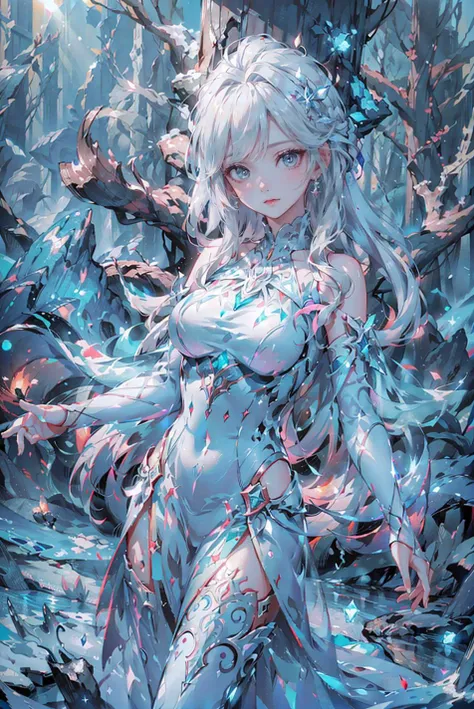 <(best quality, extremery best quality, masterpiece:1.4), (realistic, intricate details:1.4), (photorealistic:1.4), (extremely intricate:1.4), highres, ultra highres, ultra-detailed, absurdres, incredibly absurdres, extremely detailed, high quality, high resolution, hyperrealistic, ultra-realistic, hyper-detailed, top quality, best, fine detail, massive detail, Highly detailed, extreme detailed, highest detailed, high-res, absolutely resolution, reflection, (refraction:1.4), (hyperrealism:1.4)>, BREAK, 1girl, solo, looking at viewer, (young cute beautiful 18-year-old girl:1.4), 3d face, (hand of Guido Daniele:1.4), beautiful girl, Beautiful face, pretty, girlface, kpop idol, supermodel, stunning innocent symmetry face, perfect body, medium breast, slim waist, slim legs, (high detailed skin:1.5), glowing eyes, goddess, natural skin texture, shiny skin, White skin, Beautiful detailed face, detailed face, real skin texture, cute delicate face, finely detailed face, golden ratio, golden ratio face, expressive eyes, perfect face, perfect skin, flawless face, clear face, shiny hair, pale skin, Proper body proportion, perfect anatomy, realistic skin texture, luscious lips, glossy lips, natural makeup, beautiful bright pupils, slender figure, intricate eyes, detailed pupils, detailed face and eyes, longeyelashes, blush, good hand, perfect hands, pretty face, beautiful female bodies, finely detailed skin, oily shiny skin, clean facial features, an extremely delicate and beautiful, cute & girly, beautiful detailed eyes, stars in the eyes, BREAK, (((((Night time, heavy snow, (snow_queen_elsa, blonde hair:1.4), (winter, snow-covered landscape, snowstorm, ice powers, snowy background, mountain background, cold, winter forest, snowflake, Snow, snowing, falling snow, forest, sky, river in background, cold ice, blizzard storm, frozen lake, big tall pine tree, mountain, snow peak, everfrost, landscape, glaciers, water reflection, ice reflection, frozen forest, spikes of ice, ice glaciers, ice cliffs, aurora borealis, stars, outdoors, morning mist, ethereal, sunrise, scenery, nature, lost forest, mysterious background:1.4), (iridescent colors, Iridescence, blush, mysterious, fantasy background, fantasy, smile, open mouth:1.2), (light is shining, fog, wind:1.2), (Luminescent Particles:1.3), (fullbody:1.2), (eye focus, face focus, character focus, close-up face:1.2), (dutch angle, cowboy shot:1.3), colorful refraction)))), BREAK, <watercolor, available light, detailed light, volumetric fog, beautiful lighting, Rembrandt lighting, Cinematic, pixel art, game art, key visual, surreal, PBR Texturing, Anisotropic Filtering, Maximum Clarity And Sharpness, Albedo And Specular Maps, Multi-Layered Textures, Surface Shading, Sub-Pixel Convolution, Sub-Pixel Convolution, Accurate Simulation Of Light-Material Interaction, blurry foreground, broad light, volumetric light effect, matte painting, perfectly defined features, volumetric lighting, Tone Mapping, Lumen Reflections, Global illumination, Ray Tracing, Screen Space Global Illumination, Accent Lighting, 32k, Natural Lighting, volumetric, cinematic masterpiece, Rule of thirds, high dynamic range, Multi-exposure HDR capture, cinematic render, game cg cinematic, atmospheric perspective, scene, epic dynamic frame, motion blur, ((cinematic look, Film look)), rim light, 4k textures, adobe lightroom, photolab, insane details, hyperdetailed, exposure blend, professional color grading, professional color correction, aerial perspective, particles and dust in beams of light, cinematic scene, dynamic lighting, sharp details, lomography, soft focus, light leaks, bold hues, atmospheric depth, (explosive light and shadow:1.2), aesthetics, intricate designs, ultra realistic digital art, (zentangle, mandala, tangle, entangle), (fractal art), elegant, vivid colours, floating particles, particles, dramatic, epic, (ink drawing, oil painting detailed), (dramatic lighting:1.2), RAW, huge filesize, extremery detailed CG, Photo, 8k uhd, cinematic atmosphere, trending on artstation, award-winning glamour photograph, highly detailed photo, official art, beautiful and aesthetic, unity 8k wallpaper, beautiful, highly detailed CG illustration, best illustration, intricate, Amazing, emotional, analog, painting, digital painting, concept art, Oil Painting, illustration, Classical art, Renaissance, Romanticism, Neoclassicism, Color Palette, depth and contrast, Vibrant colors, saturated, rich saturation, color harmony, vivid palette, concept-art, design style, detail character, concept render, colorful, analog photography, dreamy atmosphere, specular highlights, atmospheric lighting, (dynamic angle, dynamic pose :1.3), (shiny, clothes reflecting light, lens flare, bloom effect, light particle, lens glare:1.3), realistic lighting, cinematic light, (cinematic lighting), light in the face, soft lighting, saturated colors, detailed background, sharp focus, 8k high definition, perspective, Master Composition, roughness, post-processing, soft shadows, realistic shadows, ambient occlusion, ray-tracing, subsurface scattering, photon mapping, physically-based rendering, octane rendering, unreal engine 5, ue5 rendering, Adobe After FX, dslr, RTX, Best character details, radiosity, sharp, antialiased, RAW photo, HDR, 8k, 4k, (((Photographed by Roger Deakins, using a RED Monstro 8K VV camera and a series of high-end lenses))), ((Hasselblad photography)), (film grain:1.4), Kodak portra 400, ((Fujifilm X-T5)), professional photograph, depth of field, caustics, Broad lighting, diffuse lighting, rim lighting, two tone lighting, textile details, visible pores, high resolution scan, professionally color graded, photographic reality, automatic white balance, best lighting, detailed shadow, high contrast, strong light and shadow>, (PureErosFace_V1:0.4), (ulzzang-6500:0.6), <lora:epiNoiseoffset_v3:0.1>, <lora:FilmVelvia2:0.05>, <lora:add_detail:0.15>, <lora:snow_queen_elsa:0.7>