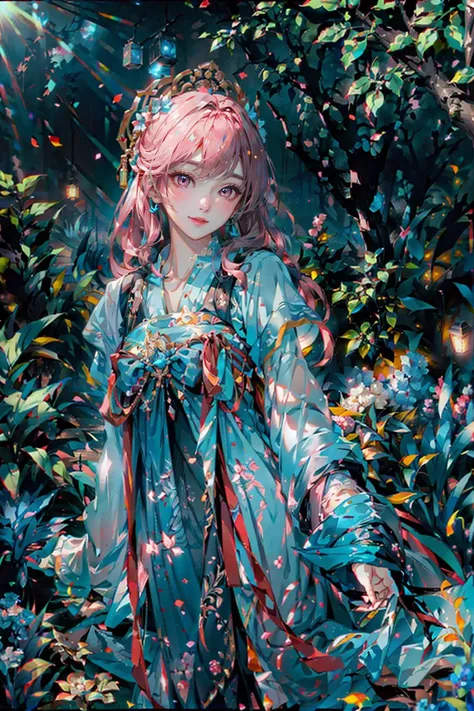 <(best quality, extremery best quality, masterpiece:1.4), (realistic, intricate details:1.4), (photorealistic:1.4), (extremely intricate:1.4), highres, ultra highres, ultra-detailed, absurdres, incredibly absurdres, extremely detailed, high quality, high resolution, hyperrealistic, ultra-realistic, hyper-detailed, top quality, best, fine detail, massive detail, Highly detailed, extreme detailed, highest detailed, high-res, absolutely resolution, reflection, (refraction:1.4), (hyperrealism:1.4)>, BREAK, 1girl, solo, looking at viewer, (young cute beautiful 18-year-old girl:1.4), 3d face, (hand of Guido Daniele:1.4), beautiful girl, Beautiful face, pretty, girlface, kpop idol, supermodel, stunning innocent symmetry face, perfect body, medium breast, slim waist, slim legs, (high detailed skin:1.5), glowing eyes, goddess, natural skin texture, shiny skin, White skin, Beautiful detailed face, detailed face, real skin texture, cute delicate face, finely detailed face, golden ratio, golden ratio face, expressive eyes, perfect face, perfect skin, flawless face, clear face, shiny hair, pale skin, Proper body proportion, perfect anatomy, realistic skin texture, luscious lips, glossy lips, natural makeup, beautiful bright pupils, slender figure, intricate eyes, detailed pupils, detailed face and eyes, longeyelashes, blush, good hand, perfect hands, pretty face, beautiful female bodies, finely detailed skin, oily shiny skin, clean facial features, an extremely delicate and beautiful, cute & girly, beautiful detailed eyes, stars in the eyes, detailed simmetric eyes, perfect smooth skin texture, BREAK, (((((standing, (hanfu, tang style, tang style outfits, pink upper shan, pink chest pleated skirt, red with pink waistband, red pibo:1.4), (smile, Pink hair, Pink eye, long hair, Pink eyelashes, Pink lips, Pink lip colour, Eyes glowing Pink, flat bangs, pink fluffy bunny:1.5), (night, Night time, moon light, sky, landscape, aurora borealis, stars, outdoors, Chinese, Pink fireworks, Sakura tree background:1.4), (lake background, mountains, full moon background, night lake shore, river, forest, chinese style countryard, lanterns, pond, cobblestone pathway, building pavilion, chinese buildings, moutains, misty lake, ancient chinese background, puddle, after the rain, petals falling, wet grass and trees, flower sea, in a meadow, waterfall, breeze, flying splashes, flying petals, leaves, bloom, bloom effect, surrounded by heavy floating petal flow, petal, Pink butterfly, flower, detailed beautiful grassland with petal, flowers, plants, Pink rose, many Pink roses, leaves falling from the tree, dust is drifting, ethereal, scenery, nature, mysterious background:1.4), (iridescent colors, Iridescence, blush, mysterious, fantasy background, fantasy, open mouth:1.2), (fog, wind:1.2), (Luminescent Particles:1.3), (fullbody:1.2), (eye focus, face focus, character focus, close-up face:1.2), (dutch angle, cowboy shot:1.3), colorful refraction)))), BREAK, <watercolor, available light, detailed light, volumetric fog, beautiful lighting, Rembrandt lighting, Cinematic, pixel art, game art, key visual, surreal, PBR Texturing, Anisotropic Filtering, Maximum Clarity And Sharpness, Albedo And Specular Maps, Multi-Layered Textures, Surface Shading, Sub-Pixel Convolution, Sub-Pixel Convolution, Accurate Simulation Of Light-Material Interaction, blurry foreground, broad light, volumetric light effect, matte painting, perfectly defined features, volumetric lighting, Tone Mapping, Lumen Reflections, Global illumination, Ray Tracing, Screen Space Global Illumination, Accent Lighting, 32k, Natural Lighting, volumetric, cinematic masterpiece, Rule of thirds, high dynamic range, Multi-exposure HDR capture, cinematic render, game cg cinematic, atmospheric perspective, scene, epic dynamic frame, motion blur, ((cinematic look, Film look)), rim light, 4k textures, adobe lightroom, photolab, insane details, hyperdetailed, exposure blend, professional color grading, professional color correction, aerial perspective, particles and dust in beams of light, cinematic scene, dynamic lighting, sharp details, lomography, soft focus, light leaks, bold hues, atmospheric depth, (explosive light and shadow:1.2), aesthetics, intricate designs, ultra realistic digital art, (zentangle, mandala, tangle, entangle), (fractal art), elegant, vivid colours, floating particles, particles, dramatic, epic, (ink drawing, oil painting detailed), (dramatic lighting:1.2), RAW, huge filesize, extremery detailed CG, Photo, 8k uhd, cinematic atmosphere, trending on artstation, award-winning glamour photograph, highly detailed photo, official art, beautiful and aesthetic, unity 8k wallpaper, beautiful, highly detailed CG illustration, best illustration, intricate, Amazing, emotional, analog, painting, digital painting, concept art, Oil Painting, illustration, Classical art, Renaissance, Romanticism, Neoclassicism, Color Palette, depth and contrast, Vibrant colors, saturated, rich saturation, color harmony, vivid palette, concept-art, design style, detail character, concept render, colorful, analog photography, dreamy atmosphere, specular highlights, atmospheric lighting, (dynamic angle, dynamic pose :1.3), (shiny, clothes reflecting light, lens flare, bloom effect, light particle, lens glare:1.3), realistic lighting, cinematic light, (cinematic lighting), light in the face, soft lighting, saturated colors, detailed background, sharp focus, 8k high definition, perspective, Master Composition, roughness, post-processing, soft shadows, realistic shadows, ambient occlusion, ray-tracing, subsurface scattering, photon mapping, physically-based rendering, octane rendering, unreal engine 5, ue5 rendering, Adobe After FX, dslr, RTX, Best character details, radiosity, sharp, antialiased, RAW photo, HDR, 8k, 4k, (((Photographed by Roger Deakins, using a RED Monstro 8K VV camera and a series of high-end lenses))), ((Hasselblad photography)), (film grain:1.4), Kodak portra 400, ((Fujifilm X-T5)), professional photograph, depth of field, caustics, Broad lighting, diffuse lighting, rim lighting, two tone lighting, textile details, visible pores, high resolution scan, professionally color graded, photographic reality, automatic white balance, best lighting, detailed shadow, high contrast, strong light and shadow>, (PureErosFace_V1:0.5), (ulzzang-6500:1), <lora:epiNoiseoffset_v3:0.05>, <lora:add_detail:0.1>, <lora:hanfuTang_v35:0.8>, <lora:zhongfenghuaxiyou-000018:0.05>, zhongfenghua