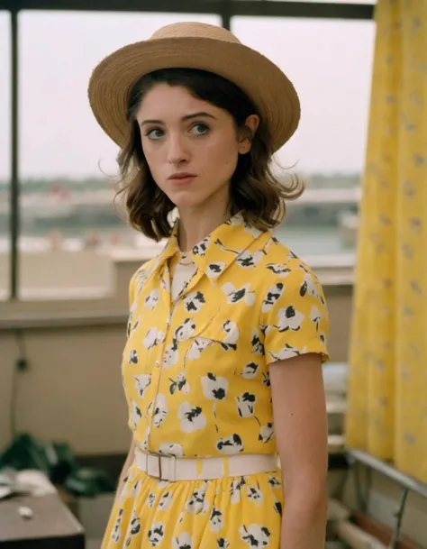 analog style portrait of an (ohwx woman) <lora:dyer_lora_sdxl_v1-000008:1> , wes anderson movie, still from stanley kubrick movie