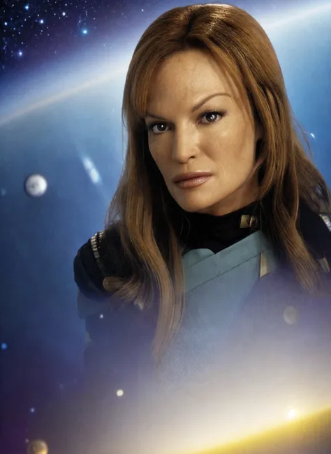 close up photo of (JoleneBlalock15:1.0) (strtrk uniform:1.2) (masterpiece) (best quality) (detailed) (8k) (wallpaper) (cinematic lighting) (sharp focus) (intricate) <lora:joleneBlalock_joleneBlalockV11:0.9> <lora:startrek_uniform_lora_5000:1.25>
epic star trek scenery background, space ship interior,
(sitting in the captain chair on the spaceship),
epic character composition in star trek world,
sharp focus, natural lighting, subsurface scattering, f2, 35mm