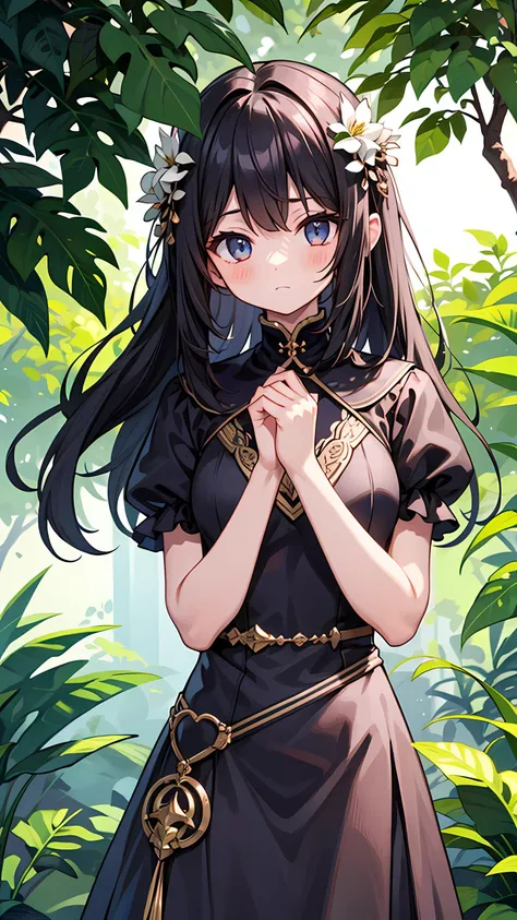 <lyco:GoodHands-beta2:1.0>, <lora:add_detail:0.3>, (masterpiece), best quality, detailed background, cinematic lighting, nature, BREAK 1girl, solo, cute, dress, looking at viewer