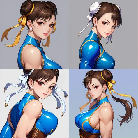 score_9, score_8_up, score_7_up, score_6_up,
chun-li,
1girl, mature female, cowboy shot, upper body, standing, from side, light smile, tied hair, brown hair, brown eyes, looking at viewer,
latex, blue bodysuit,
<lora:woman_consistency_v1-loha-000470:0.5>