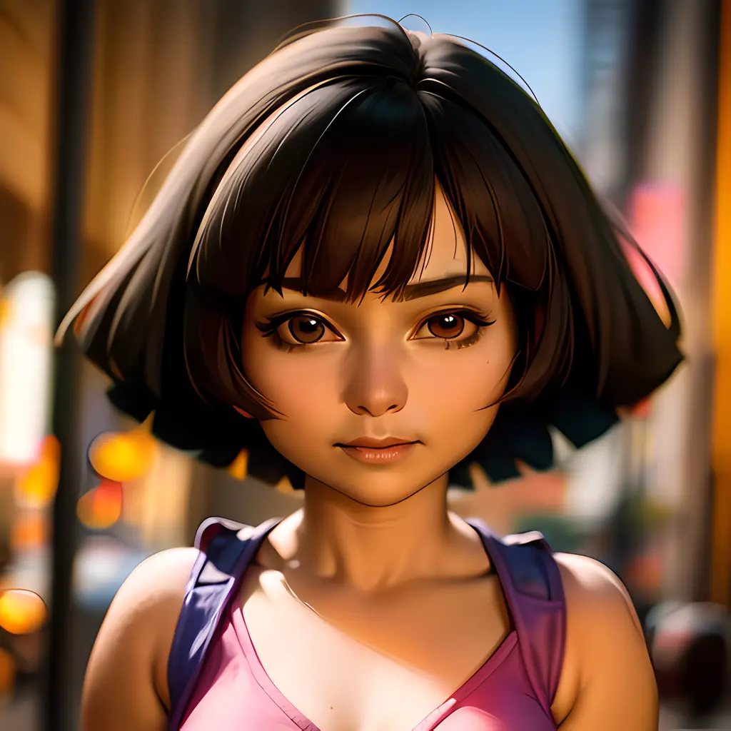 ((masterpiece, best quality)),(complex light), full body, solo, dora, <lora:Dora_Explorer1-10:1>
