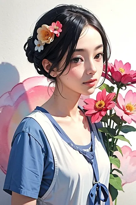 (masterpiece, beat quality, official art, watercolor sketch), a flower