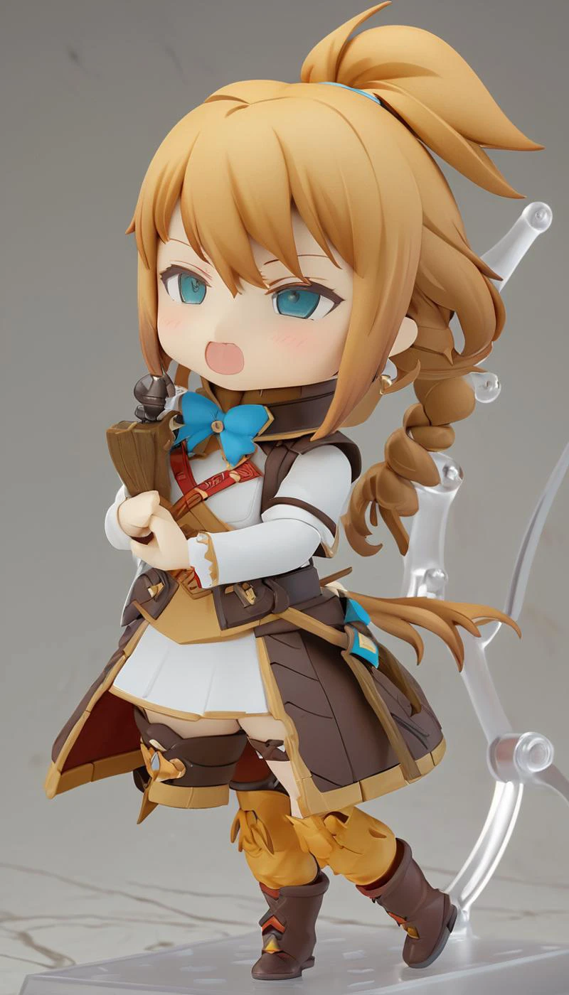 Cinematic scene, hero view, female bard, action pose, detailed background, masterpiece, best quality, high quality, highres, absurdres, nendoroid <lora:nendoroid_xl_v4:1.5>
