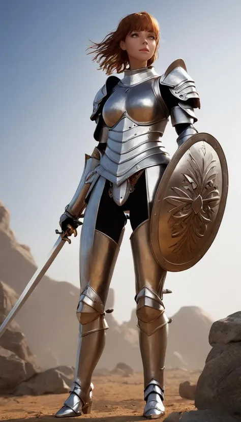 Cinematic scene, hero view, female knight <lora:nendoroid_xl_v5:1>, action pose, masterpiece, best quality, high quality, highres, absurdres
