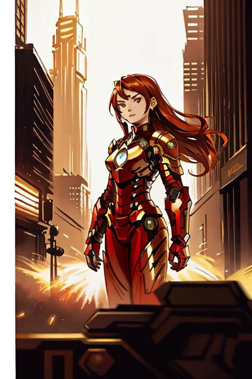 araffed woman in a red suit posing in the city, wojtek fus, stunning armor, cyberpunk iron man, emma watson as iron man, by Jason Chan, like ironman, cgsociety masterpiece, inspired by Marek Okon, cinematic. by leng jun, [ trending on cgsociety ]!!, alena aenami and artgerm, beautiful armor