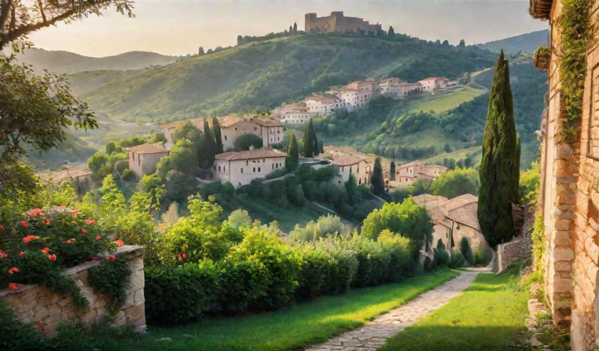 exterior, scenic photograph of one 18 years old girl on a bicycle in italy, whole figure, in motion, ((bicycle)), ((small breasts)), white sleeveless tshirt, pale orange skirt, snickers, background, steep ((paved street)) in town in Italy, scenery, historic, outdoors, park, ((garden)), ((flowers)), ((sunset)), short blond hair, Pixie Cut aircut, ((sky)), award-winning, professional, highly detailed, eye-catching, ligth depth of field, vignette, epic, gorgeous, architecture, film grain, grainy <lora:hair_style:0.7> <lora:FF.101.juggernautXL_version6Rundiffusion.LORA:0.4> <lora:HDRv1:1> <lora:nat:0.8> realistic <lora:20230829-1693273691112:0.6> <lora:AdvancedEnhancerXLv2:0.2>