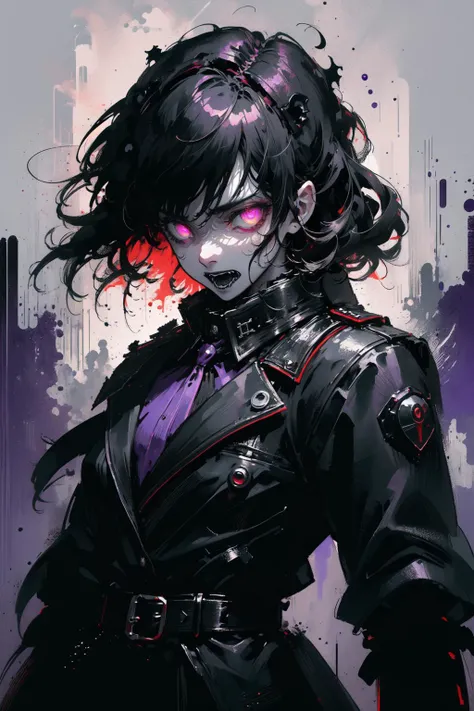 (extremely detailed CG unity 16k wallpaper:1.3),(trembling picture,break free from the shackles of restraint and burn with passion,humanoid beast,,:1.3)
(nonrepresentational art,vivid color, wide angle, visual kei,very rough strip:1.3),
style of decadent illustrations,meiji art,
pixelated chaos,lith printing,
ultra high res,
horror thehe,scary,
(dark hair,glowing purple eyes,devil,goth,Heavy metal music theme,rage and roar,HELLSING:1.5),
<lora:poodlepunk:0.5> rain <lora:ink-0.1-3-b28-bf16-D128-A1-1-ep64-768-DAdaptation-cosine:0.8> onk_arima,white background, scenery, ink, mountains, water, trees