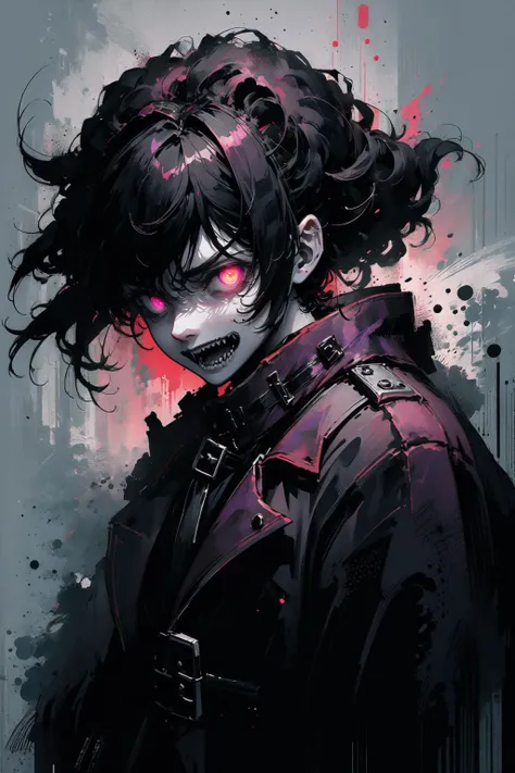 (extremely detailed CG unity 16k wallpaper:1.3),(trembling picture:1.3)
(nonrepresentational art,vivid color, wide angle, visual kei,very rough strip:1.3),
style of decadent illustrations,meiji art,
pixelated chaos,lith printing,
ultra high res,
horror thehe,scary,
(dark hair,glowing purple eyes,devil,goth,Heavy metal music theme,rage and roar,HELLSING:1.5),
<lora:poodlepunk:0.5> rain <lora:ink-0.1-3-b28-bf16-D128-A1-1-ep64-768-DAdaptation-cosine:0.8> onk_arima,white background, scenery, ink, mountains, water, trees