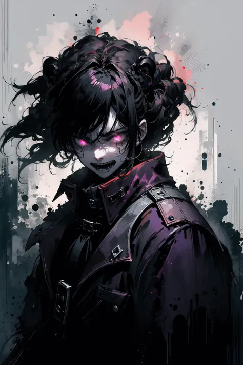 (extremely detailed CG unity 16k wallpaper:1.3),(trembling picture,soul cry,:1.3)
(nonrepresentational art,vivid color, wide angle, visual kei,very rough strip:1.3),
style of decadent illustrations,meiji art,
pixelated chaos,lith printing,
ultra high res,
horror thehe,scary,
(dark hair,glowing purple eyes,devil,goth,Heavy metal music theme,rage and roar,HELLSING:1.5),
<lora:poodlepunk:0.5> rain <lora:ink-0.1-3-b28-bf16-D128-A1-1-ep64-768-DAdaptation-cosine:0.8> onk_arima,white background, scenery, ink, mountains, water, trees