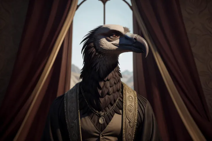 Vulture, anthro, intricately_detailed