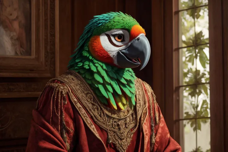 Parrot, anthro, intricate_detailed