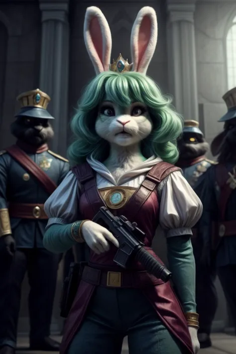 Princess Jenny was admired by the rest of Rabbit Kingdom for her flawless trigger_discipline and her gimlet resolve to continue the fight in the face of their enemy,