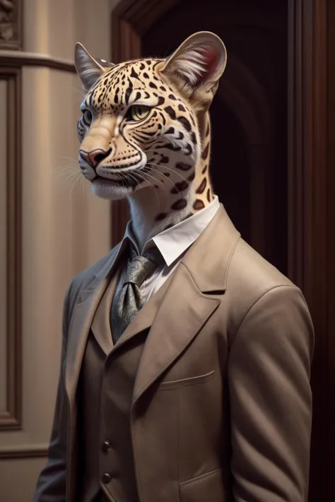 a gentleman_ocelot, ocelot, (realistic)