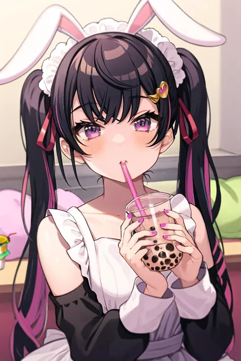 女の子1人、poneyTail、Parted lips、red blush、makeups、a smile、(ninjartist:1.3、kunoichi:1.3)、Ninja Mask、llight rays、Glow、thighs thighs thighs thighs、鎖骨、Constriction、(masterpiece)、wall-paper、east asian east asian architecture、Eating ice cream