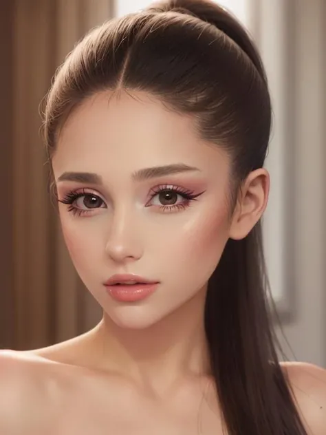 gquality, <lora:ariana-10:1> 1girl, ponytail, makeup