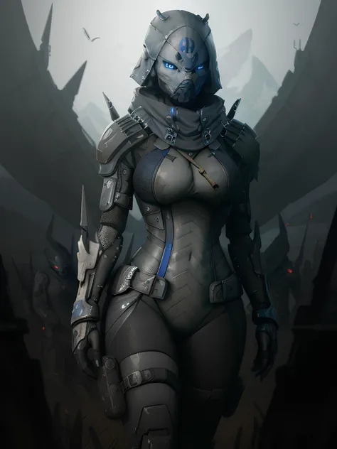 <lora:Exo Stranger V3:0.8>, Exo Stranger standing in a field, large boobs, looking at the viewer, detailed, masterpiece, detailed face, sharp detail, futuristic armored body suit