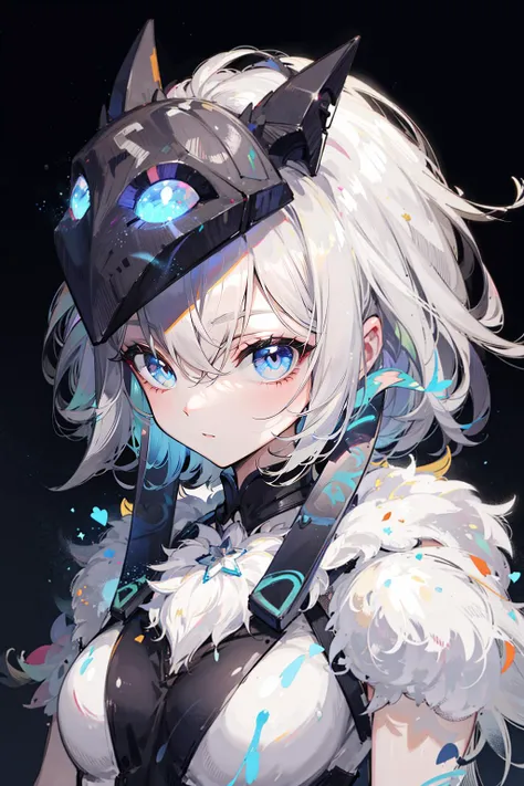 best quality,masterpiece,1girl,solo,solo focus,<lora:åç:1>,kindred,lamb,white fur,white skin,blue eyes,glowing eyes,mask on head,unmasked,