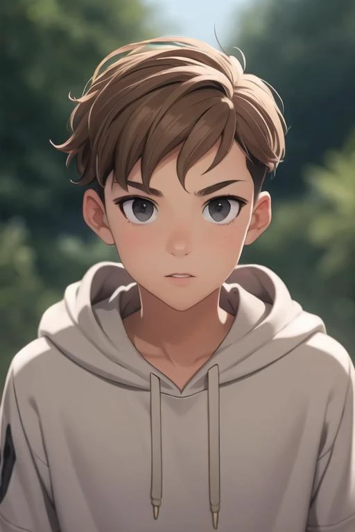 masterpiece, best quality, high quality, 1boy, solo, male focus, looking at viewer, upper body, <lora:mark_bean:0.58>, mark_bean, light brown hair, undercut, grey eyes, , hoodie