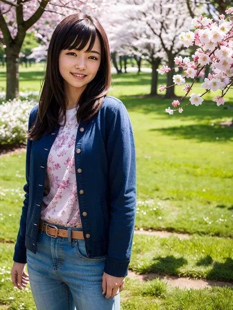 (best quality, masterpiece:1.2),ultra detailed,(photo realistic:1.4),1girl,upper body,lite smile,CherryBlossom_background, <lora:CherryBlossom_v1:0.4>,