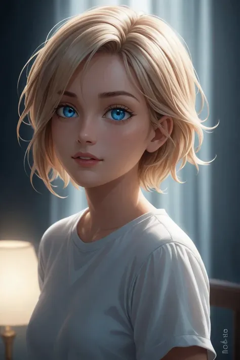 score_9, score_8_up, score_7_up, score_6_up, score_5_up, cinematic film still of bright light, bright, a woman is hiding behind a white sheet High-key lighting Style,1girl,solo,looking at viewer,short hair,blue eyes,blonde hair,simple background,shirt,white background,white shirt,lips,curtains,realistic,white theme,curtain grab, shallow depth of field, vignette, highly detailed, high budget, bokeh, cinemascope, moody, epic, gorgeous, film grain, grainy, drawing with colored pencil style, large strokes, finalized with ink, fine lines