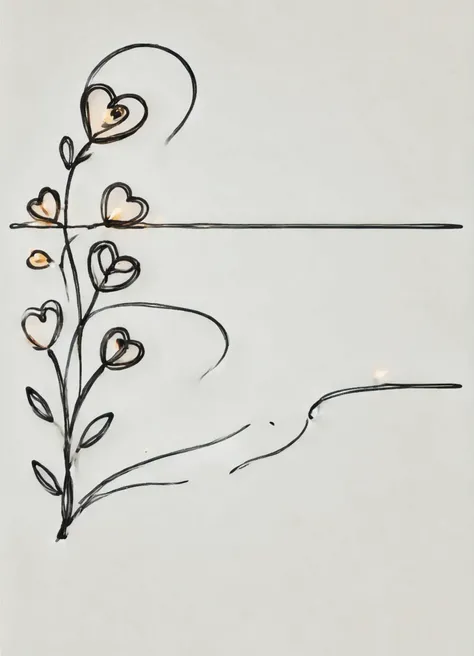 DonM0n3L1n3XL one line drawing, valentines day, minimalist, rustic, flowers, expressing gratitude and appreciation, scenic overlook, hand-in-hand walks along the beach at sunset, twinkle lights <lora:DonM0n3L1n3XL:1>