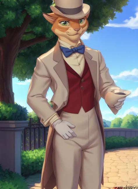 <lora:baron-08:1>, baron, solo, (soft shading), 4k, hi res, detailed face, detailed eyes, detailed, (full body), by zackarry911, by zaush, (by personalami:0.5), zootopia style, gloves, hat, bow, bowtie, formal, suit, top hat, traditional bowtie,