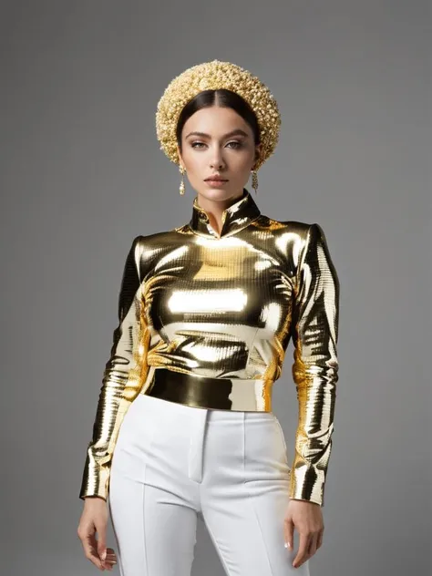 a woman wearing a white and gold outfit , Lunatic_Portrait, <lora:Lunatic_Portrait:1>