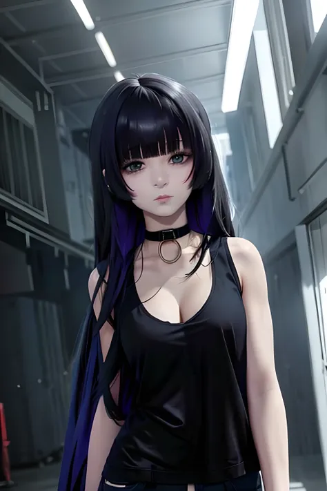daylight, sunlight, (perfect body : 1.1) , long hair, collar, chain, full body shot, crowded street, wearing black tanktop, jeans jacket, (extremely detailed), (extremely beautiful), (masterpiece), (best quality:1.0), (ultra highres:1.0), beautiful lighting ,perfect lightning, realistic shadows, [highres], detailed skin, ultra-detailed, PAsan <lora:PAsan:1>