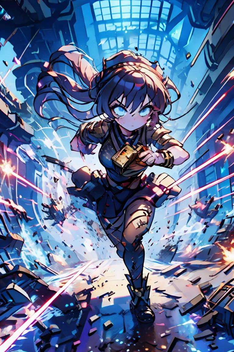 (masterpiece, best quality), 1girl, <lora:avoidBeam:1> firing, laser, debris