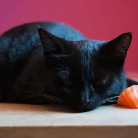 <lora:SDXL_feelings_Sa_May:0.8> Feelings ,
cinematic film still of Juxtaposition of a cat is sleeping on a sushi bed:0.8 roll,simple background,closed eyes,lying,food,no humans,animal,cat,pink background,sleeping,realistic,animal focus,food focus,sushi,makizushi Juxtaposition,artistic,photography,dramatic light,dramatic shadow light,contrast,saturated color,cinematic,filmic,photographic,realistic,realism,perfection,perfect,Juxtaposed,opposite,different things,side by side,syncretism,antithesis,Juxtaposition style,makizushi , creative, photorealism, hyperrealism, Fine art photography style, Fine art cinematic photography style, Eerie, unsettling, dark, spooky, suspenseful, grim, highly detailed, shallow depth of field, vignette, highly detailed, high budget, bokeh, cinemascope, moody, epic, gorgeous, film grain, grainy