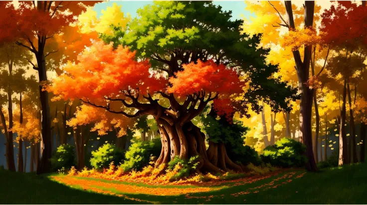 masterpiece, top quality, best quality, official art, beautiful and aesthetic:1.2),(8k, best quality, masterpiece:1.2), <lora:CGgamebuilding gsw_20230706164254:0.6>,CGgamebuilding gsw, tree (Copper colored leaves), intricate foliage <lora:tree:0.7>, no humans, building, window, traditional media, (nature house), cottagecore, in Boxwood Thicket, Dense growth of small-leaved shrubs, a labyrinth of branches under a dappled sunlight