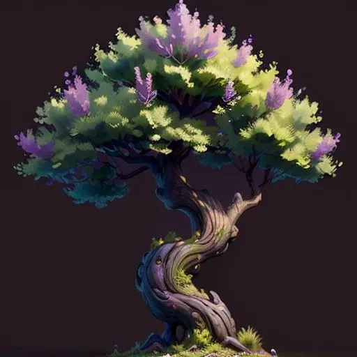 (black background:1.3) (simple background:1.3), far shot ((best quality)), tree, 8k, tree Light lavender colored leaves, intricate foliage <lora:tree:0.6>
(masterpiece:1.2), (concept art:1.2), high detail, sharp details
(warping:1.3)