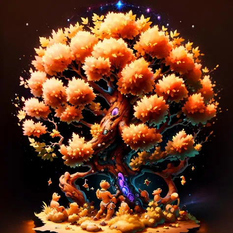 (black background:1.3) (simple background:1.3), far shot ((best quality)), tree, 8k, tree Rust orange colored leaves, intricate foliage <lora:tree:0.6>
(masterpiece:1.2), (concept art:1.2), high detail, sharp details
(Celestial serenade:1.3) (Celestial dance:1.1) (fragments:0.9)
GingerbreadAI <lora:GingerBreadAIv3:0.7>