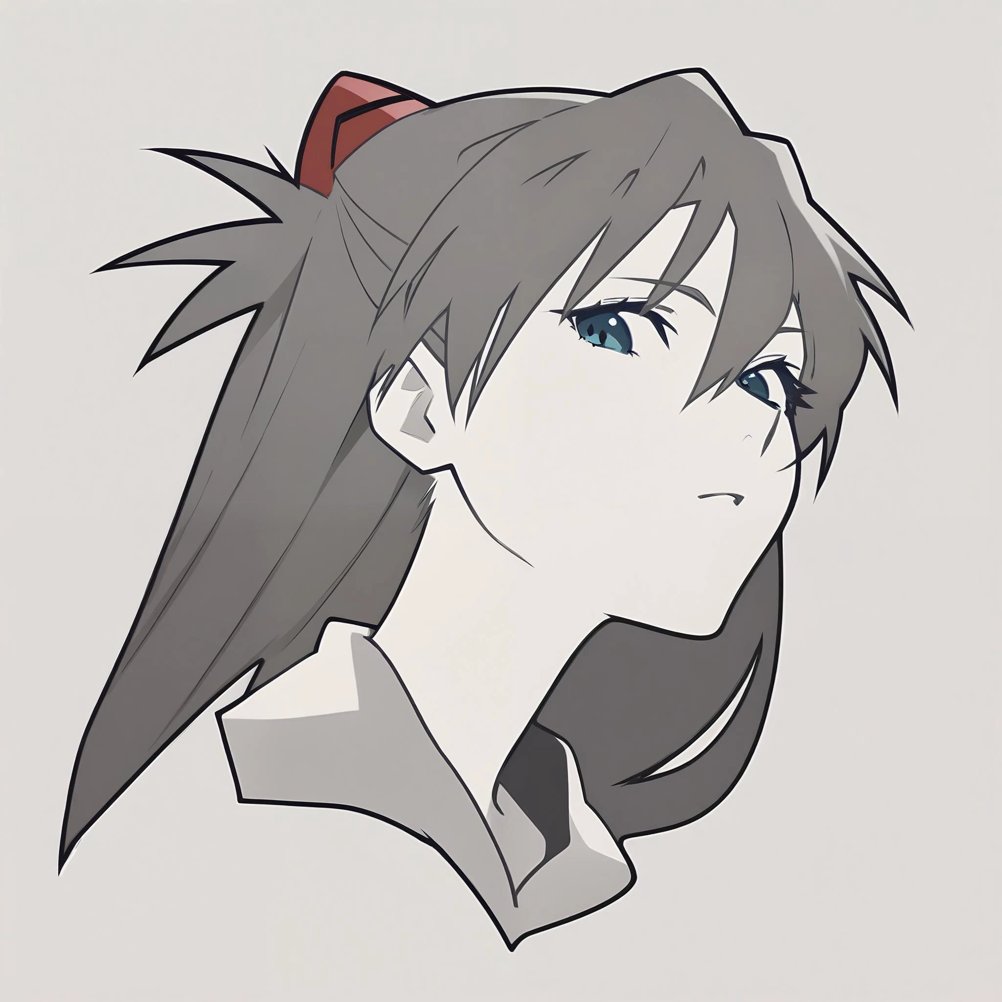 Modern flat logo, vector design, monochrome, geometric, portrait, 1girl, souryuu_asuka_langley, looking_at_viewer,  simple style, sharper, sharp focus, clean lines, outline, minimum details, minimal detailed, 
aesthetic, detailed, beautiful color,
amazing quality, best quality, high quality, 
<lora:souryuuv2:0.6>,  <lora:LogoRedmondV2-Logo-LogoRedmAF:1>,
